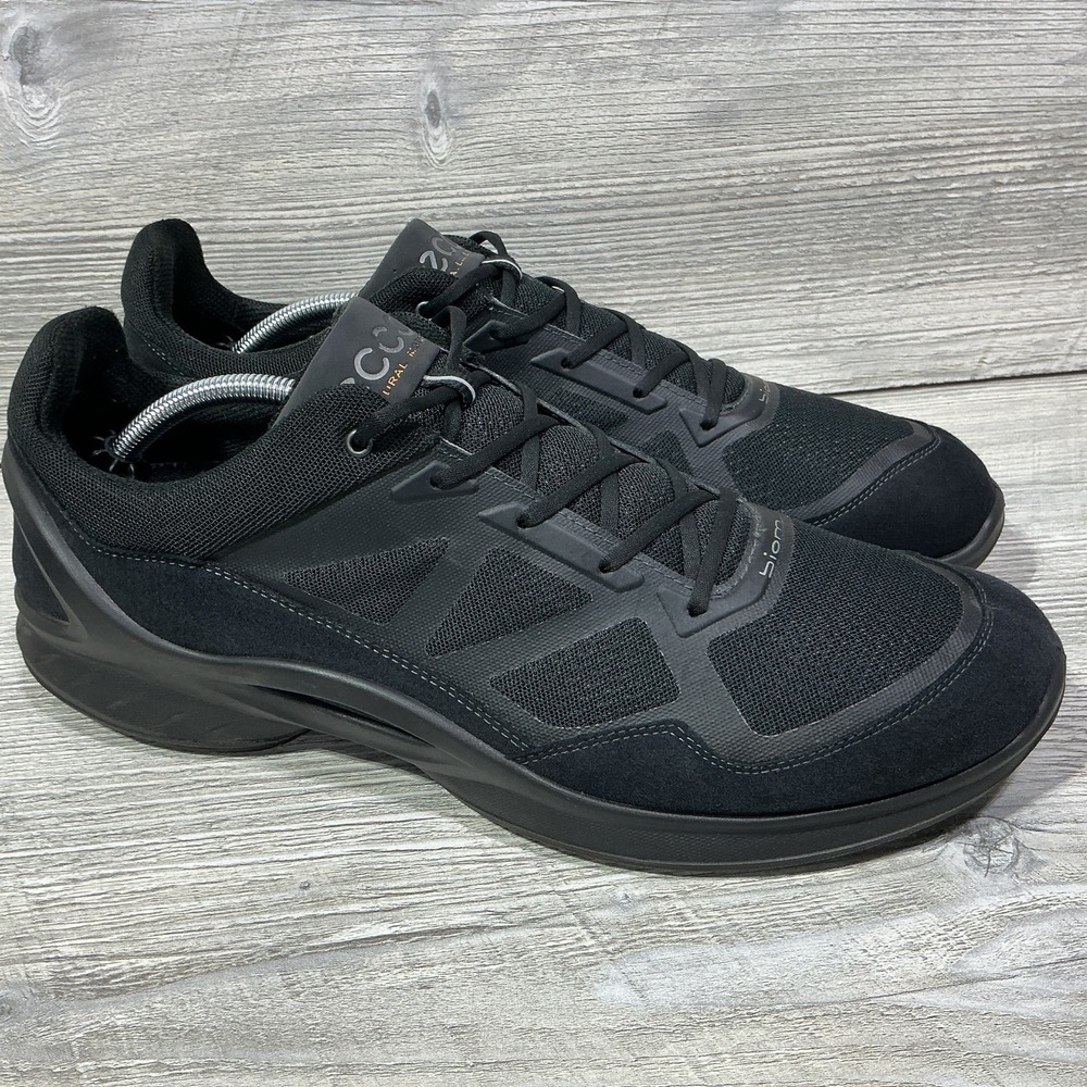 ECCO Biom Fjuel Shoes Mens 14 48 Black Mesh Suede Low Natural Motion Activewear